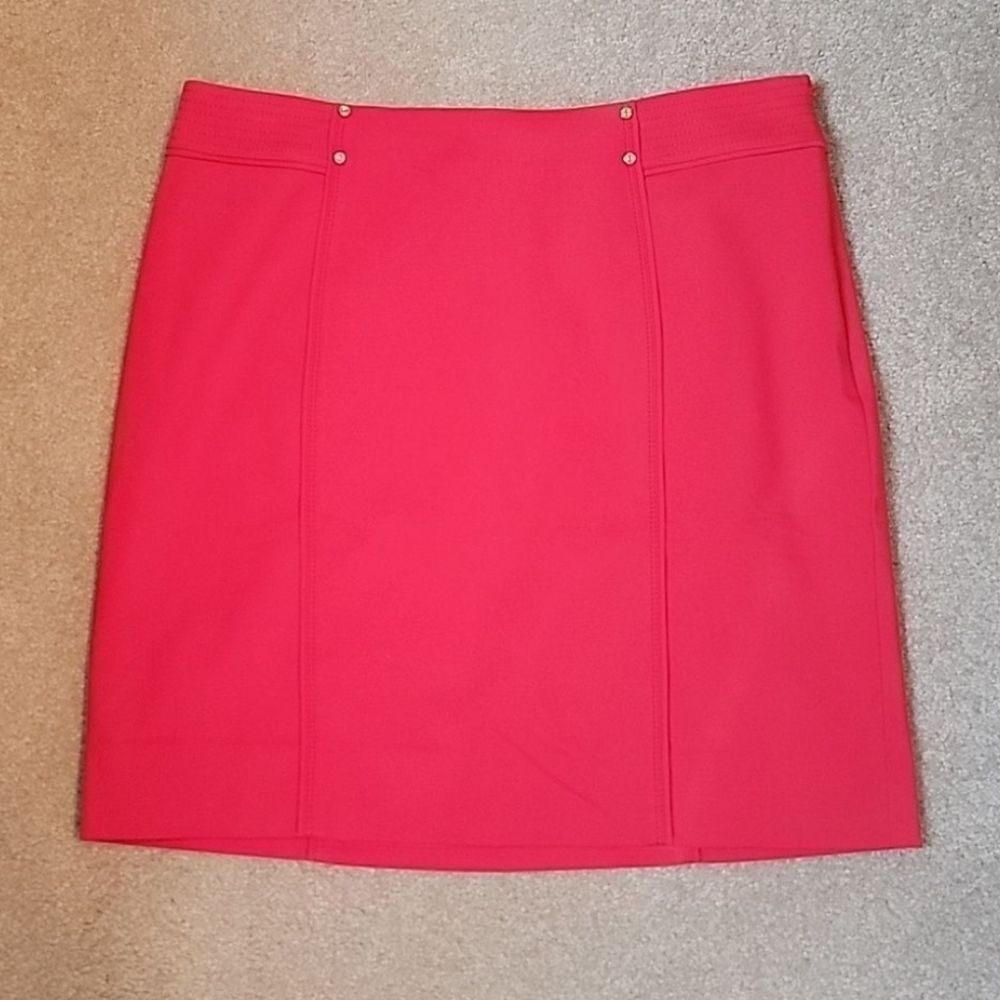 NWT White House Black Market Bright Red Pencil Skirt Sz 8